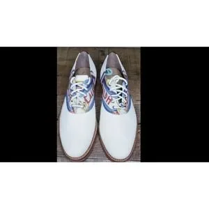Polo Ralph Lauren Rhett Saddle Shoe White Blue Suede Leather Oxfords Men’s 